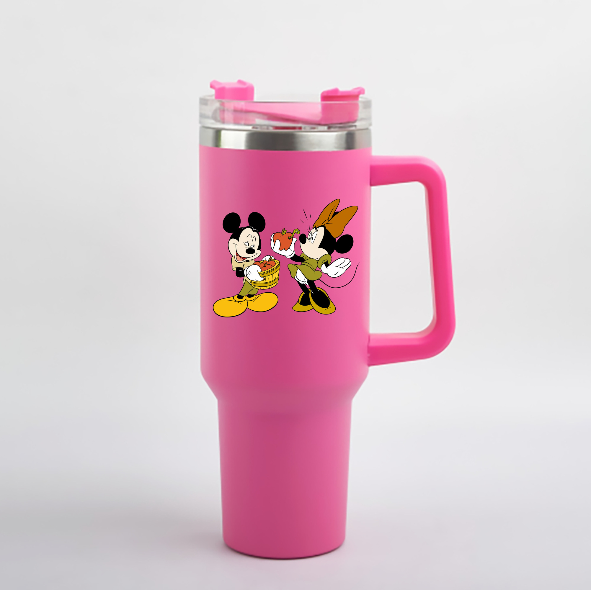 ミッキーマウス Mickey Mouse 1200mL車用タンブラー - クリスタルステッカー（プラスチックストロー付き）